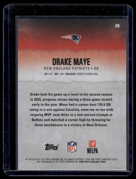 2025 Topps Signature Class Football #38 Drake Maye Round Pick