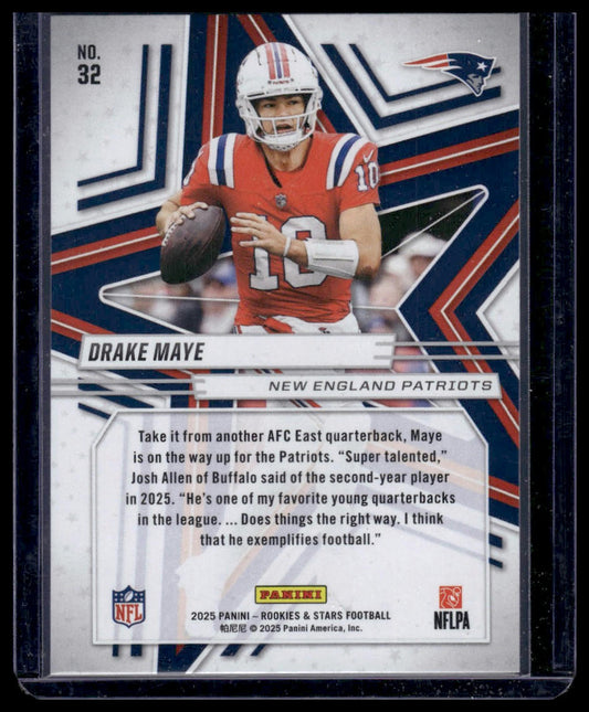 2025 Panini Rookies & Stars Football #32 Drake Maye Preferred
