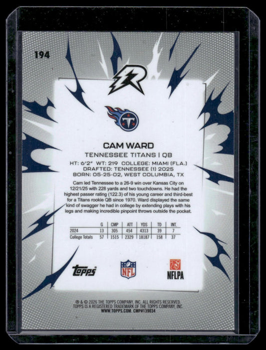 2025 Topps Resurgence Football #194 Cam Ward
