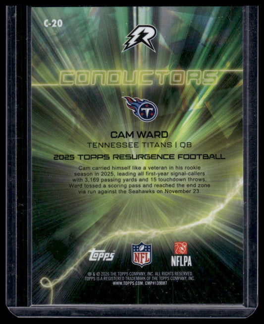 2025 Topps Resurgence Football #C-20 Cam Ward Conductors