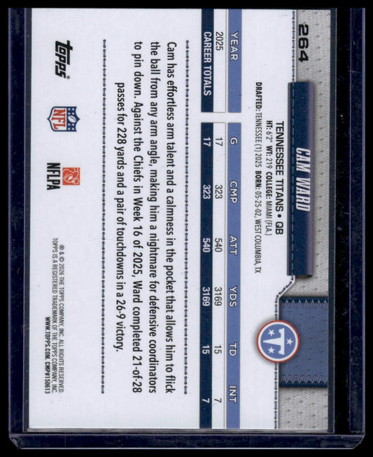 2026 Topps Flagship Football #264 Cam Ward Future Stars
