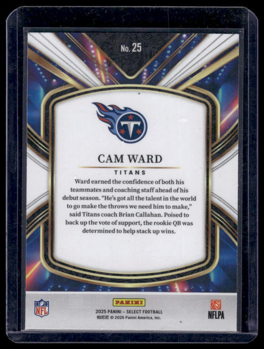 2025 Panini Select Football #25 Cam Ward Future