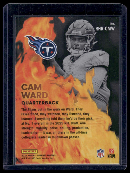 2025 Panini Donruss Football #RHR-CMW Cam Ward Red Hot Rookies