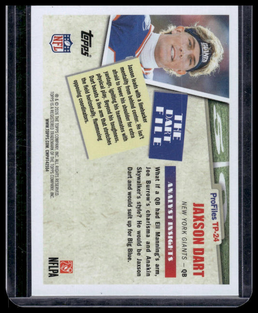 2026 Topps Football #TP-24 Jaxson Dart ProFiles by Kyle Brandt