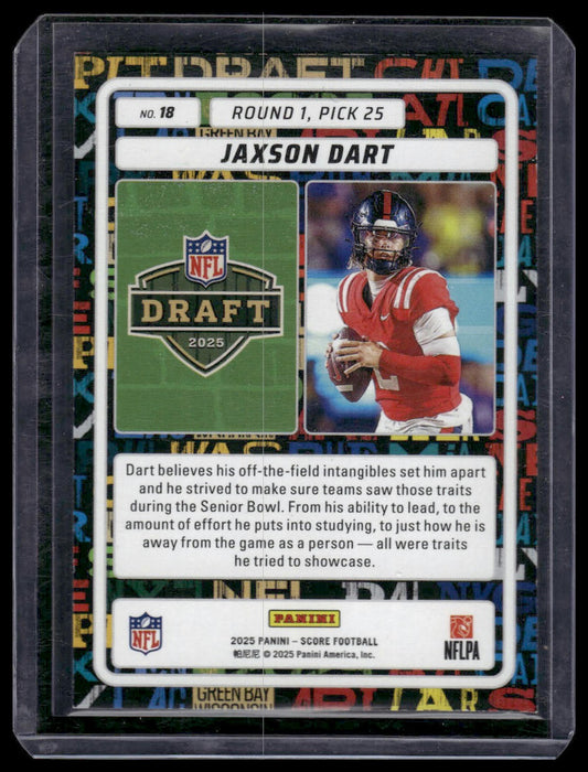 2025 Panini Score Football #18 Jaxson Dart NFL Draft