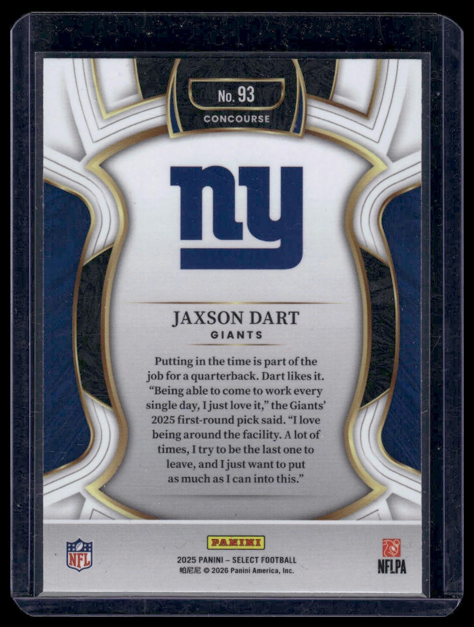2025 Panini Select Football #93 Jaxson Dart Concourse