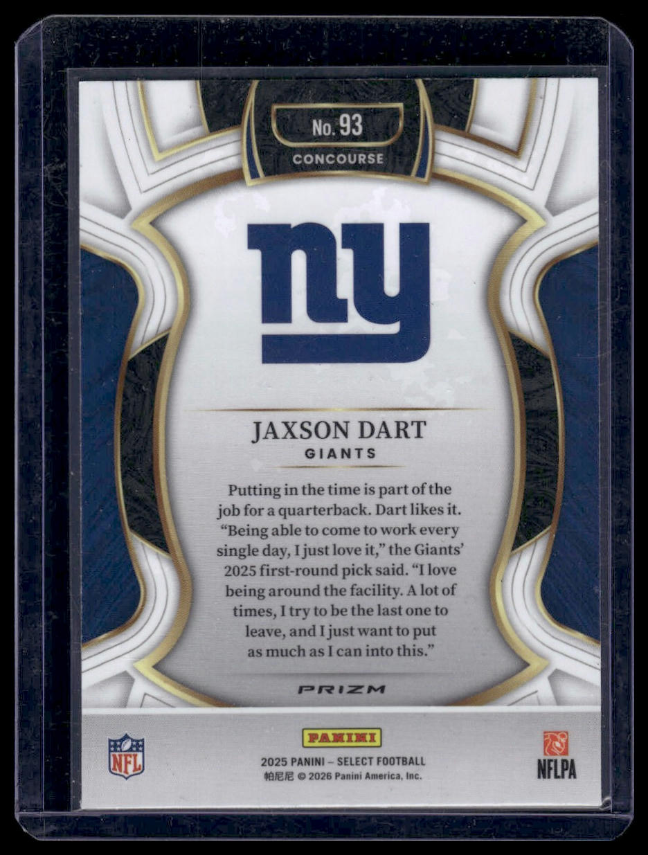 2025 Panini Select Football #93 Jaxson Dart Concourse