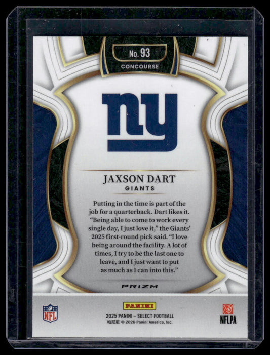 2025 Panini Select Football #93 Jaxson Dart Concourse Red/Blue Prizm