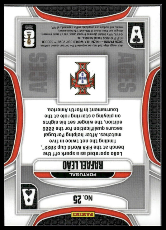 2026 Panini Prizm FIFA World Cup #25 Rafael Leao Aces Silver Prizm