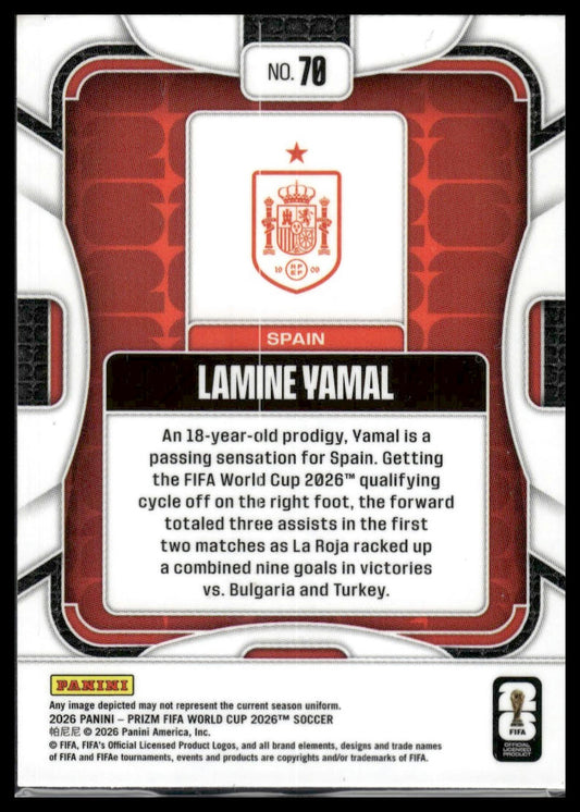 2026 Panini Prizm FIFA World Cup #70 Lamine Yamal