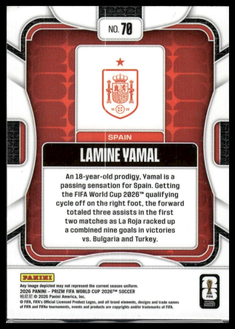 2026 Panini Prizm FIFA World Cup #70 Lamine Yamal