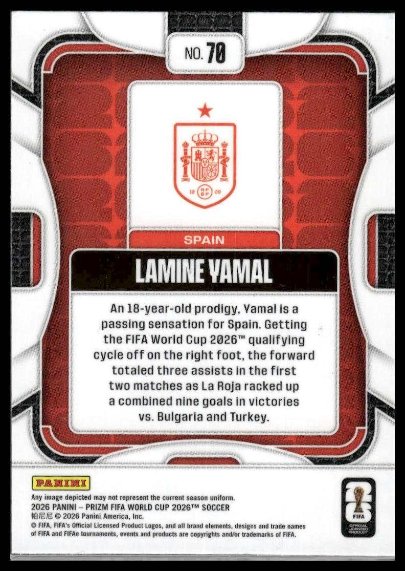 2026 Panini Prizm FIFA World Cup #70 Lamine Yamal