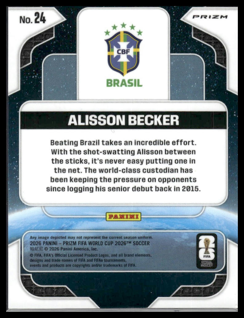 2026 Panini Prizm FIFA World Cup #24 Alisson Becker Global Reach