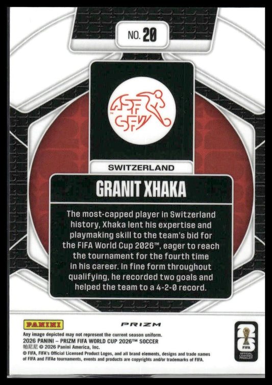 2026 Panini Prizm FIFA World Cup #20 Granit Xhaka Trophy Hunting