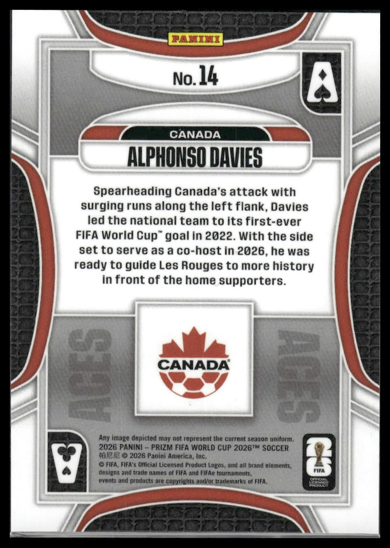 2026 Panini Prizm FIFA World Cup #14 Alphonso Davies Aces