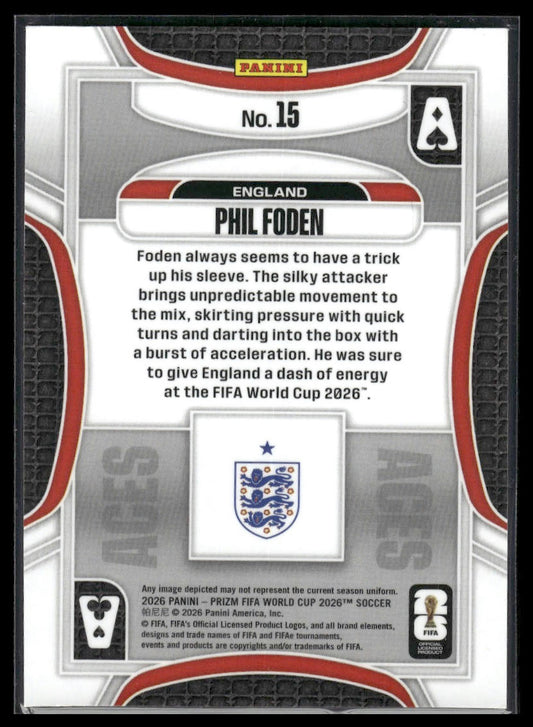 2026 Panini Prizm FIFA World Cup #15 Phil Foden Aces