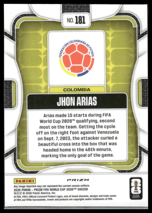 2026 Panini Prizm FIFA World Cup #181 Jhon Arias