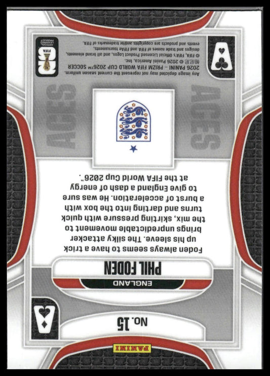 2026 Panini Prizm FIFA World Cup #15 Phil Foden Aces