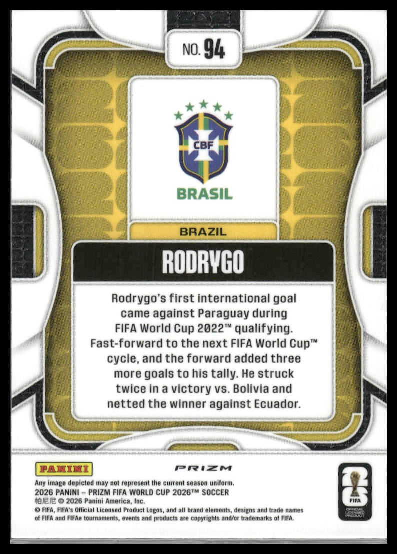 2026 Panini Prizm FIFA World Cup #94 Rodrygo