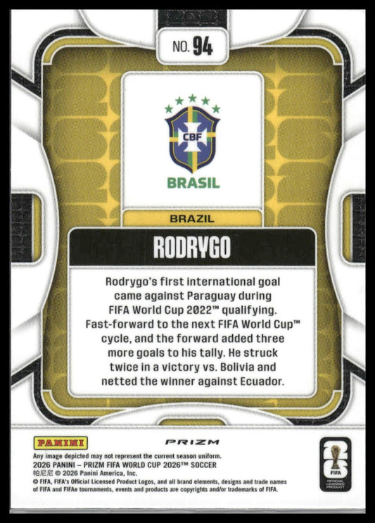 2026 Panini Prizm FIFA World Cup #94 Rodrygo