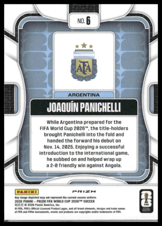 2026 Panini Prizm FIFA World Cup #6 Joaquin Panichelli Wave Prizm