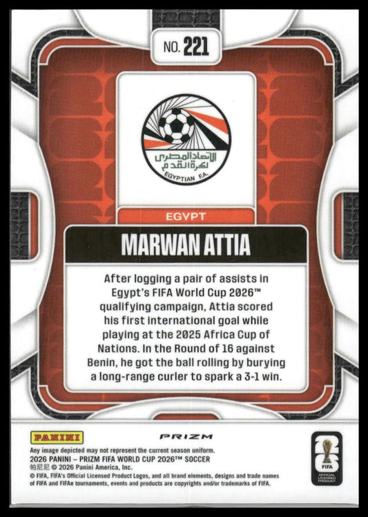 2026 Panini Prizm FIFA World Cup #221 Marwan Attia Wave Prizm