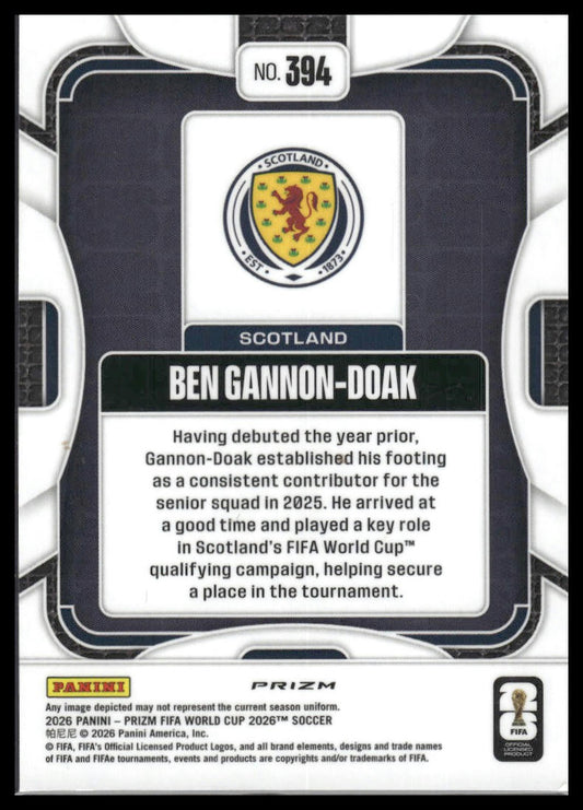 2026 Panini Prizm FIFA World Cup #394 Ben Gannon-Doak Wave Prizm