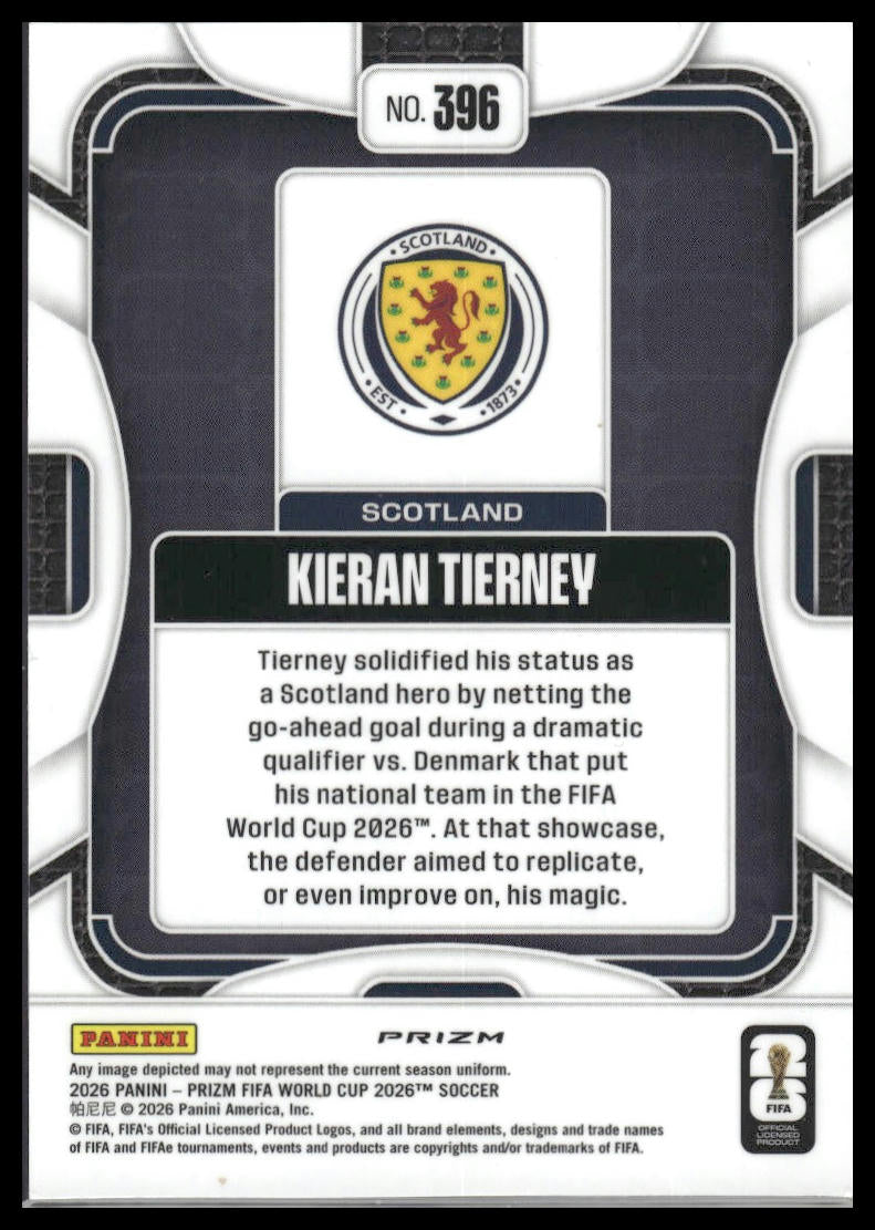 2026 Panini Prizm FIFA World Cup #396 Kieran Tierney Disco Prizm