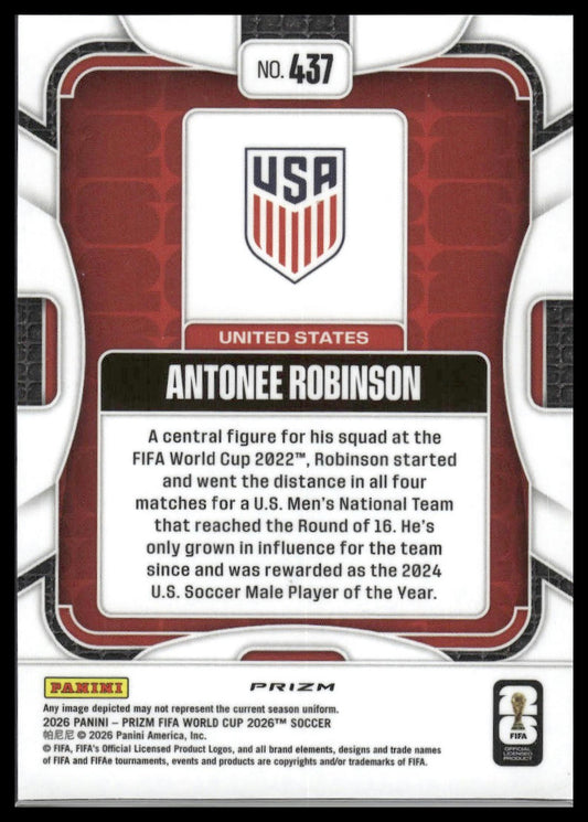 2026 Panini Prizm FIFA World Cup #437 Antonee Robinson Disco Prizm