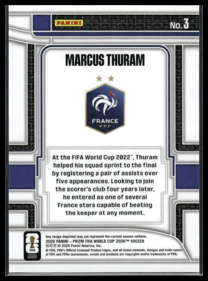 2026 Panini Prizm FIFA World Cup #3 Marcus Thuram Scorers Club