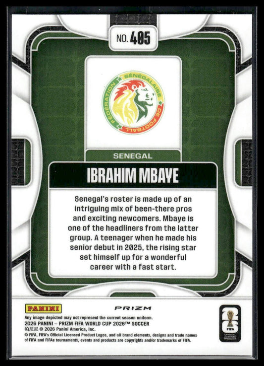 2026 Panini Prizm FIFA World Cup #405 Ibrahim Mbaye Fast Break