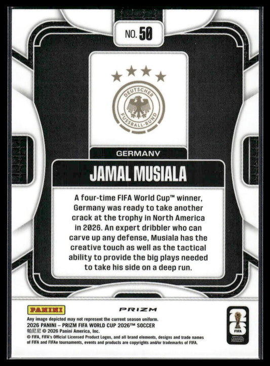 2026 Panini Prizm FIFA World Cup #50 Jamal Musiala Fast Break