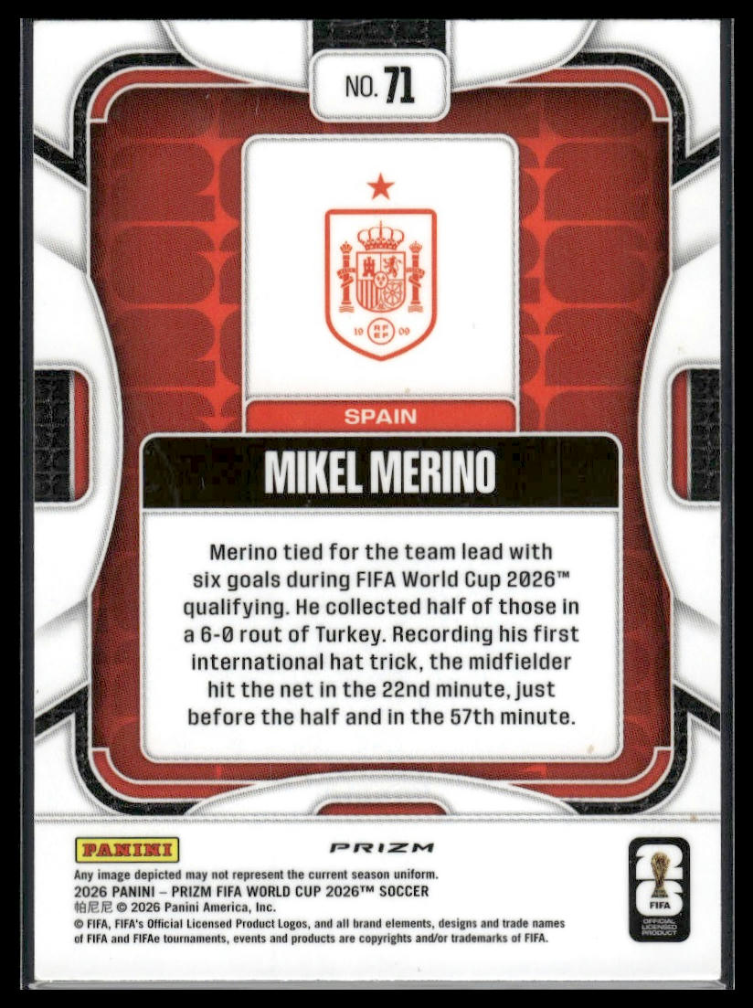 2026 Panini Prizm FIFA World Cup #71 Mikel Merino Wave Prizm