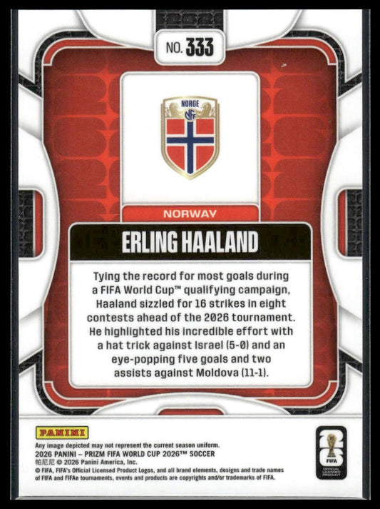 2026 Panini Prizm FIFA World Cup #333 Erling Haaland