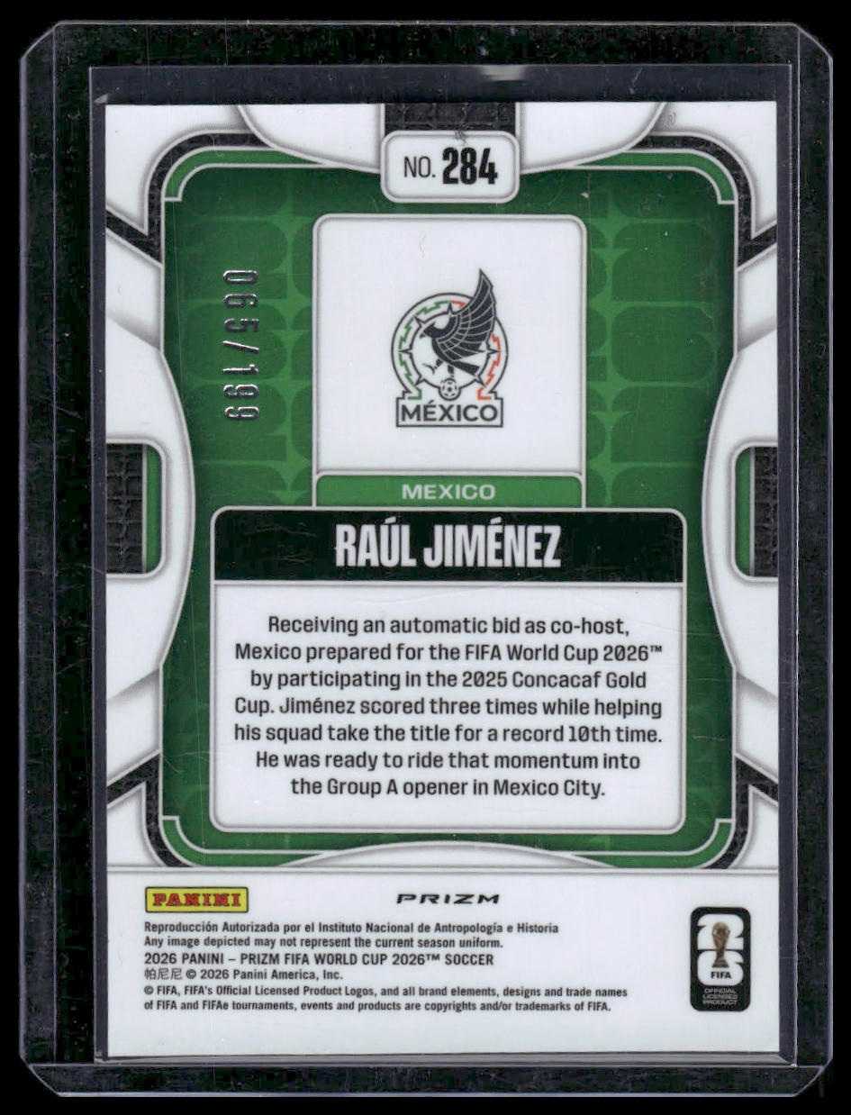 2026 Panini Prizm FIFA World Cup #284 Raul Jimenez Green Wave Prizm #/199