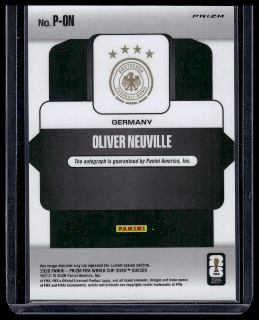 2026 Prizm FIFA WC #P-ON Oliver Neuville Penmanship Cracked Ice Prizm Auto
