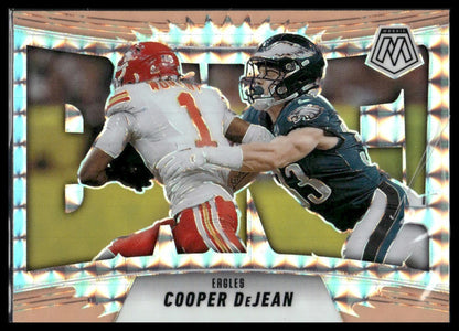 2025 Panini Mosaic #9 Cooper DeJean Bang! Mosaic Pink Fluorescent