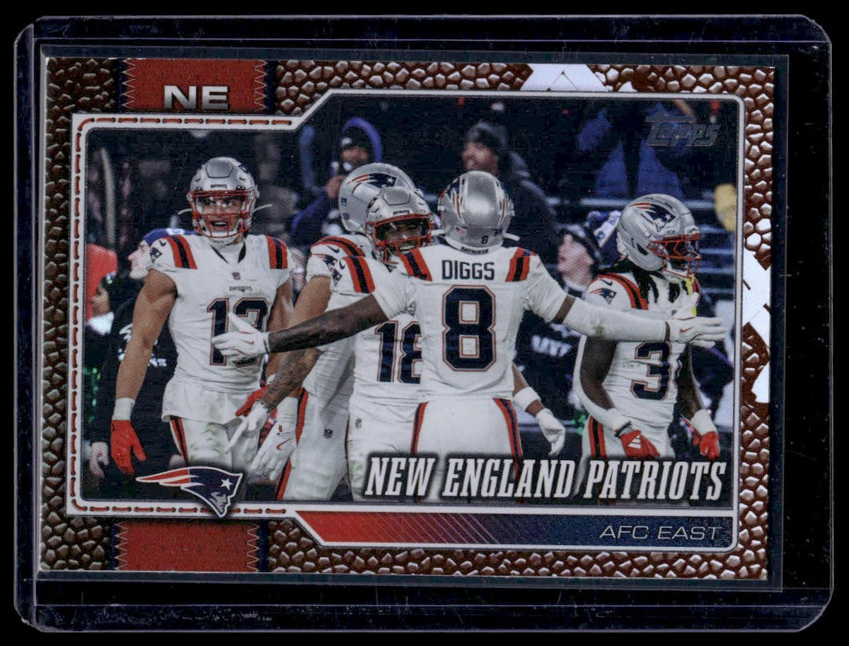 2026 Topps Flagship #278 New England Patriots Pigskin Texture Foil