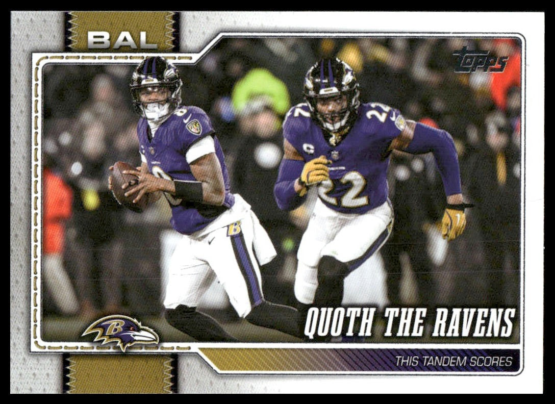 2026 Topps Flagship #300 Quoth The Ravens (Lamar Jackson / Derrick Henry)