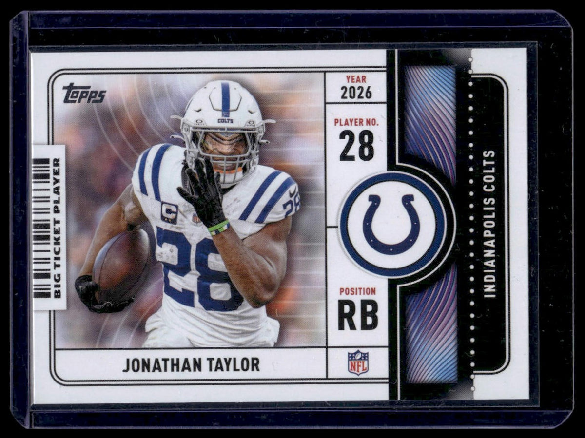2026 Topps Flagship #BTP-13 Jonathan Taylor Big Ticket Players Insert