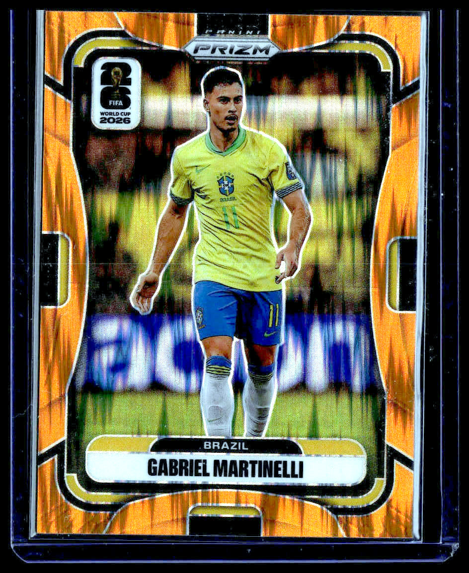 2026 Panini Prizm FIFA World Cup #91 Gabriel Martinelli Orange Flash Prizm #/315