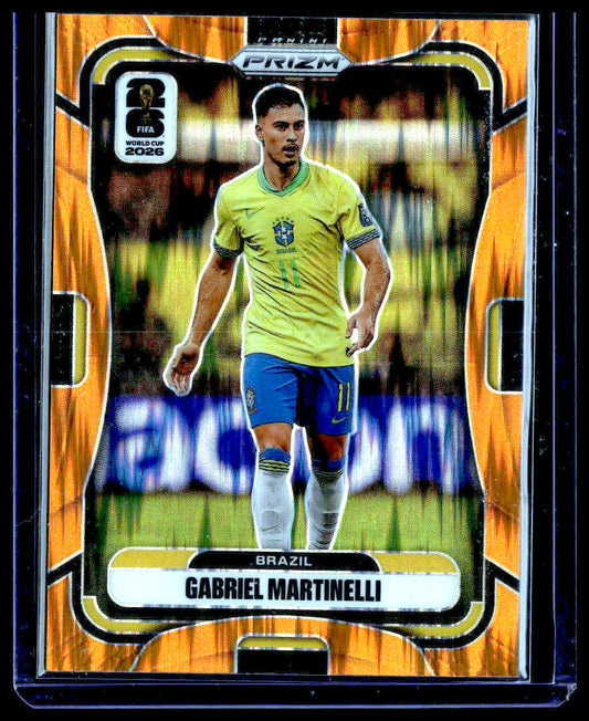 2026 Panini Prizm FIFA World Cup #91 Gabriel Martinelli Orange Flash Prizm #/315
