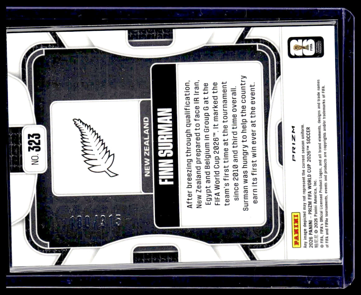 2026 Panini Prizm FIFA World Cup #323 Finn Surman Orange Flash Prizm #/315