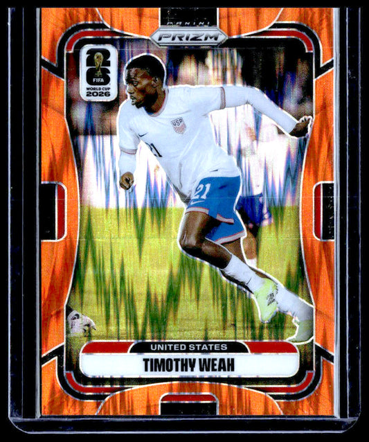 2026 Panini Prizm FIFA World Cup #443 Timothy Weah Orange Flash Prizm #/315