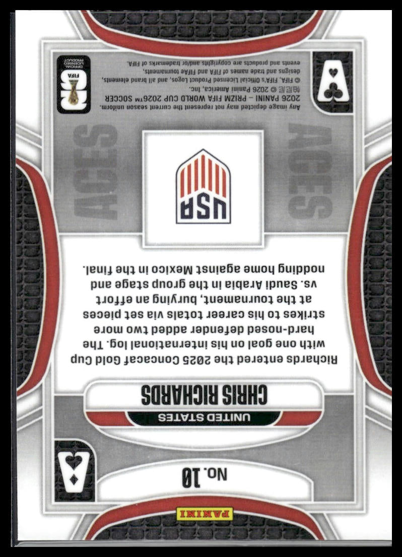 2026 Panini Prizm FIFA World Cup #10 Chris Richards Aces Silver Prizm