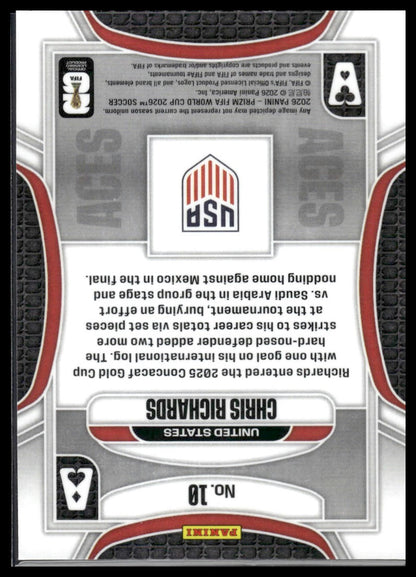 2026 Panini Prizm FIFA World Cup #10 Chris Richards Aces Silver Prizm
