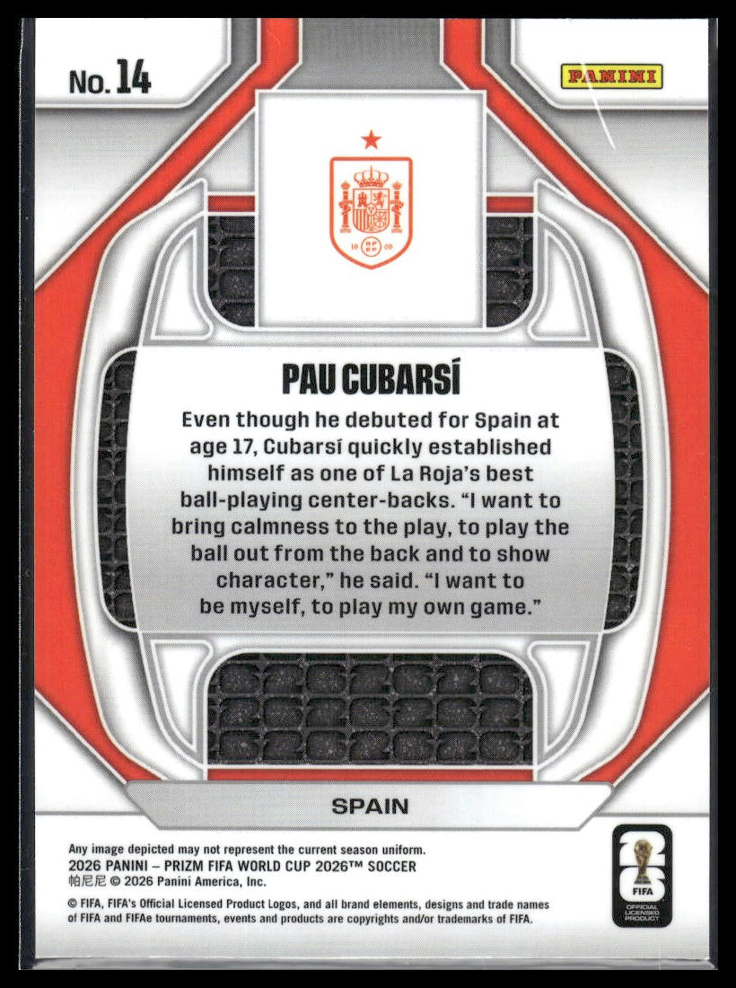 2026 Panini Prizm FIFA World Cup #14 Pau Cubarsi New Era