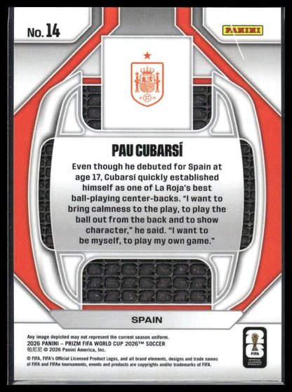2026 Panini Prizm FIFA World Cup #14 Pau Cubarsi New Era