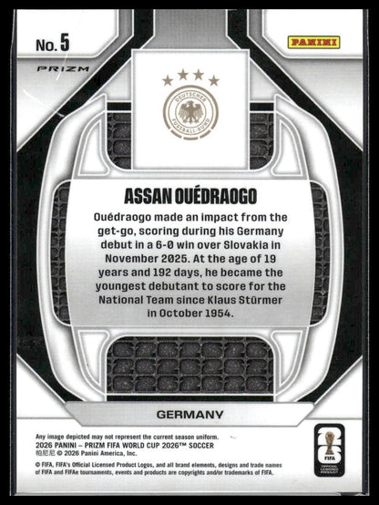 2026 Panini Prizm FIFA World Cup #5 Assan Ouedraogo New Era Pink Prizm