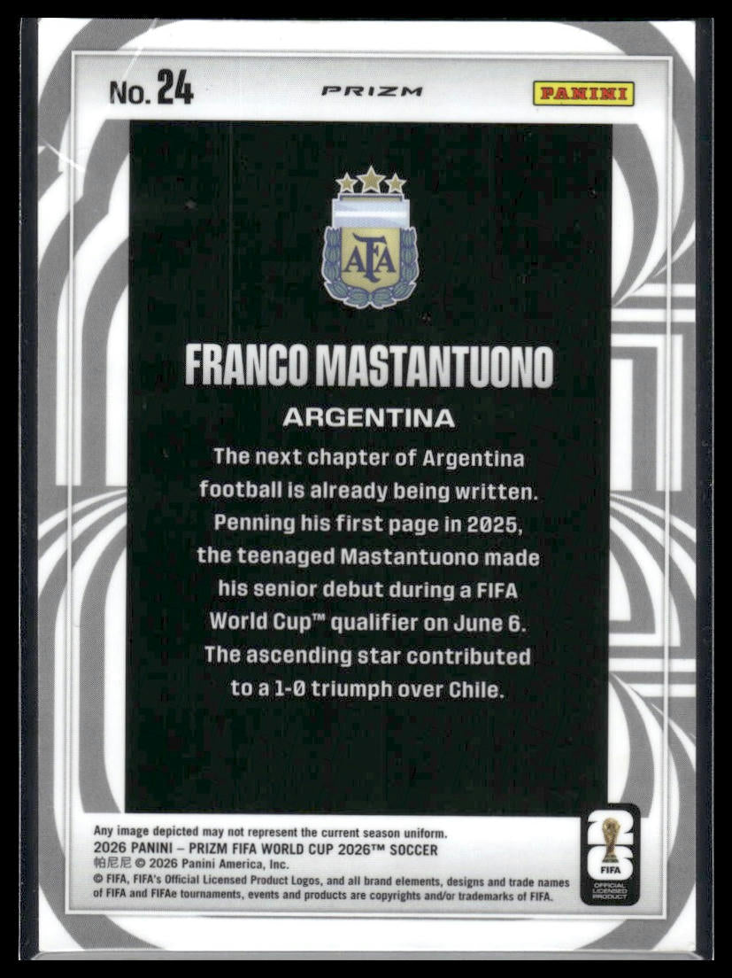 2026 Panini Prizm FIFA World Cup #24 Franco Mastantuono Screamers
